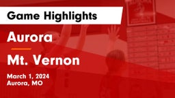 Aurora  vs Mt. Vernon  Game Highlights - March 1, 2024