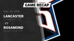 Recap: Lancaster  vs. Rosamond  2016