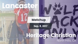 Matchup: Lancaster High vs. Heritage Christian   2017