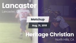 Matchup: Lancaster High vs. Heritage Christian   2018