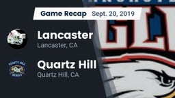 Recap: Lancaster  vs. Quartz Hill  2019