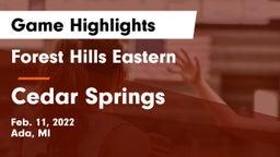 Forest Hills Eastern  vs Cedar Springs  Game Highlights - Feb. 11, 2022