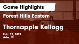 Forest Hills Eastern  vs Thornapple Kellogg  Game Highlights - Feb. 22, 2023