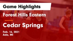 Forest Hills Eastern  vs Cedar Springs  Game Highlights - Feb. 16, 2021