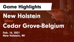 New Holstein  vs Cedar Grove-Belgium  Game Highlights - Feb. 16, 2021