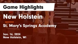 New Holstein  vs St. Mary's Springs Academy  Game Highlights - Jan. 16, 2024