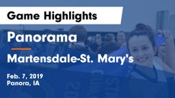 Panorama  vs Martensdale-St. Mary's  Game Highlights - Feb. 7, 2019