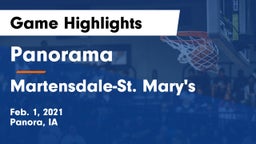 Panorama  vs Martensdale-St. Mary's  Game Highlights - Feb. 1, 2021