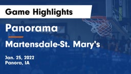 Panorama  vs Martensdale-St. Mary's  Game Highlights - Jan. 25, 2022