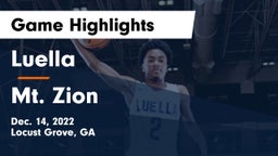 Luella  vs Mt. Zion  Game Highlights - Dec. 14, 2022