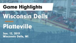 Wisconsin Dells  vs Platteville  Game Highlights - Jan. 12, 2019