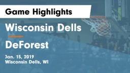 Wisconsin Dells  vs DeForest  Game Highlights - Jan. 15, 2019