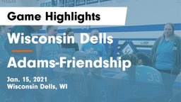 Wisconsin Dells  vs Adams-Friendship  Game Highlights - Jan. 15, 2021
