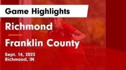 Richmond  vs Franklin County  Game Highlights - Sept. 14, 2023