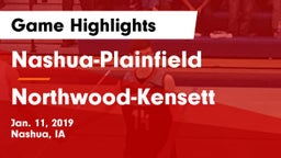 Nashua-Plainfield  vs Northwood-Kensett  Game Highlights - Jan. 11, 2019