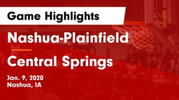 Nashua-Plainfield  vs Central Springs  Game Highlights - Jan. 9, 2020