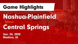 Nashua-Plainfield  vs Central Springs  Game Highlights - Jan. 24, 2020