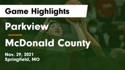 Parkview  vs McDonald County  Game Highlights - Nov. 29, 2021
