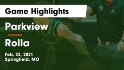 Parkview  vs Rolla  Game Highlights - Feb. 23, 2021