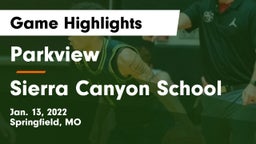 Parkview  vs Sierra Canyon School Game Highlights - Jan. 13, 2022