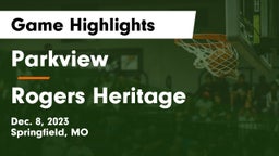 Parkview  vs Rogers Heritage  Game Highlights - Dec. 8, 2023