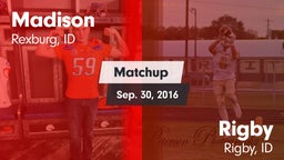 Matchup: Madison  vs. Rigby  2016