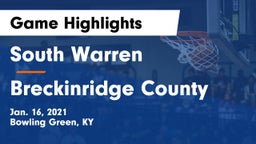 South Warren  vs Breckinridge County  Game Highlights - Jan. 16, 2021