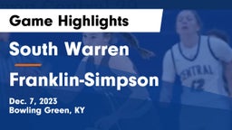 South Warren  vs Franklin-Simpson  Game Highlights - Dec. 7, 2023
