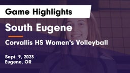 South Eugene  vs Corvallis HS Women's Volleyball  Game Highlights - Sept. 9, 2023