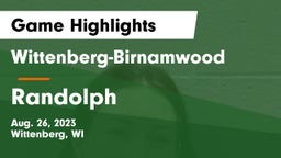 Wittenberg-Birnamwood  vs Randolph  Game Highlights - Aug. 26, 2023