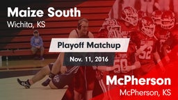 Matchup: Maize South High Sch vs. McPherson  2016