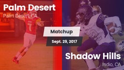 Matchup: Palm Desert High vs. Shadow Hills  2017