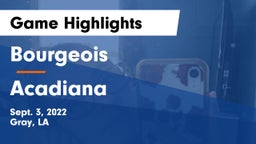 Bourgeois  vs Acadiana Game Highlights - Sept. 3, 2022