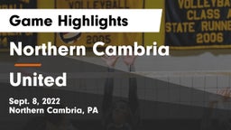 Northern Cambria  vs United  Game Highlights - Sept. 8, 2022