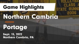 Northern Cambria  vs Portage  Game Highlights - Sept. 15, 2022