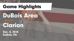 DuBois Area  vs Clarion  Game Highlights - Dec. 8, 2018