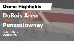 DuBois Area  vs Punxsutawney  Game Highlights - Feb. 7, 2019