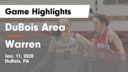 DuBois Area  vs Warren  Game Highlights - Jan. 11, 2020