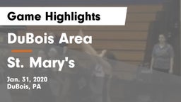 DuBois Area  vs St. Mary's  Game Highlights - Jan. 31, 2020