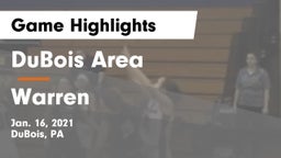 DuBois Area  vs Warren  Game Highlights - Jan. 16, 2021