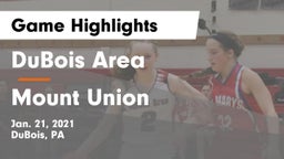 DuBois Area  vs Mount Union Game Highlights - Jan. 21, 2021