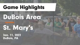 DuBois Area  vs St. Mary's  Game Highlights - Jan. 11, 2022