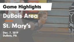 DuBois Area  vs St. Mary's  Game Highlights - Dec. 7, 2019