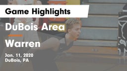 DuBois Area  vs Warren  Game Highlights - Jan. 11, 2020