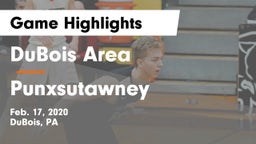DuBois Area  vs Punxsutawney  Game Highlights - Feb. 17, 2020