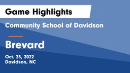 Community School of Davidson vs Brevard  Game Highlights - Oct. 25, 2022