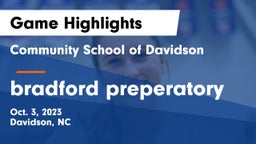 Community School of Davidson vs bradford preperatory Game Highlights - Oct. 3, 2023