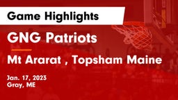 GNG Patriots vs Mt Ararat , Topsham Maine Game Highlights - Jan. 17, 2023