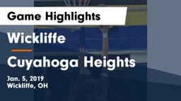 Wickliffe  vs Cuyahoga Heights  Game Highlights - Jan. 5, 2019
