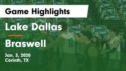 Lake Dallas  vs Braswell  Game Highlights - Jan. 3, 2020